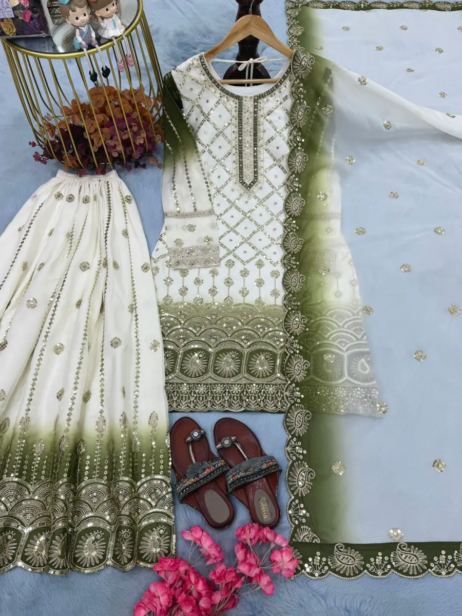 3DESIGNER STAR GEORGTTE EMBROIDERY 5 MM SEQUENCE WORK TOP PALAZZO WITH DUPATTA FESTIVE WEAR WHOLESALE PRICE ETHNIC GARMENT (26)