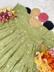 3FANCY MUL COTTON CHANDERI EMBROIDERY WORK ONE PIECE DRESS PARTY WEAR WHOLESALE PRICE ETHNIC GARMENT (16)