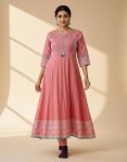 FANCY RAYON DIGITAL PRINT WORK ONLY KURTI PEACH