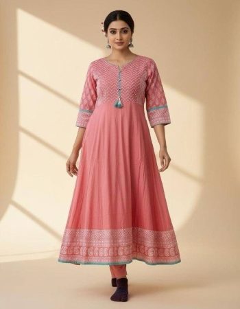 FANCY RAYON DIGITAL PRINT WORK ONLY KURTI PEACH