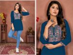 3FANCY RINKAL COTTON EMBROIDERY WORK ONLY TOP DAILY WEAR WHOLESALE PRICE ETHNIC GARMENT (8)