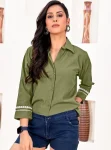 FANCY RINKAL COTTON PLAIN WOMENS SHIRT PISTA