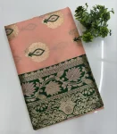 3LATEST BANARASI SILK FLOWERS AND MINA & ZARI WEAVING RICH PALLU WITH UNIQUE BORDER WORK SAREE WITH UNSTITCHED BLOUSE FESTIVE WEAR WHOLESALE PRICE ETHNIC GARMENT (13)