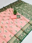3LATEST BANARASI SILK FLOWERS AND MINA & ZARI WEAVING RICH PALLU WITH UNIQUE BORDER WORK SAREE WITH UNSTITCHED BLOUSE FESTIVE WEAR WHOLESALE PRICE ETHNIC GARMENT (13)