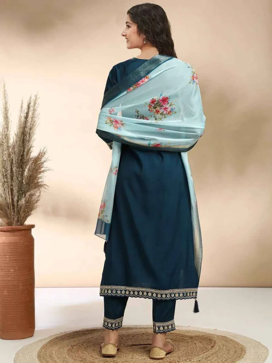 3MODERN COTTON EMBROIDERY WORK KID'S TOP BOTTOM WITH DUPATTA FESTIVE WEAR WHOLESALE PRICE ETHNIC GARMENT (27)
