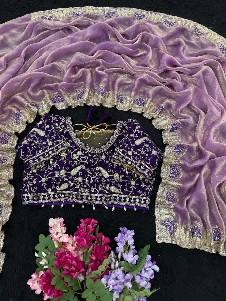3MODERN FENDY SATIN SILK SEQUENCE AND ZARI EMBROIDERY WITH CUTWORK BORDER SAREE WITH STITCHED BLOUSE FESTIVE WEAR WHOLESALE PRICE ETHNIC GARMENT (10)