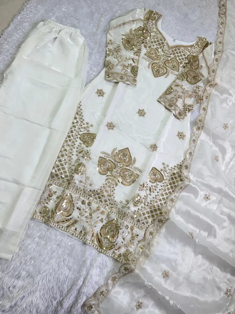 3MODERN GMY SILK EMBROIDERY SEQUENCE WORK TOP BOTTOM WITH DUPATTA FESTIVE WEAR WHOLESALE PRICE ETHNIC GARMENT (9)