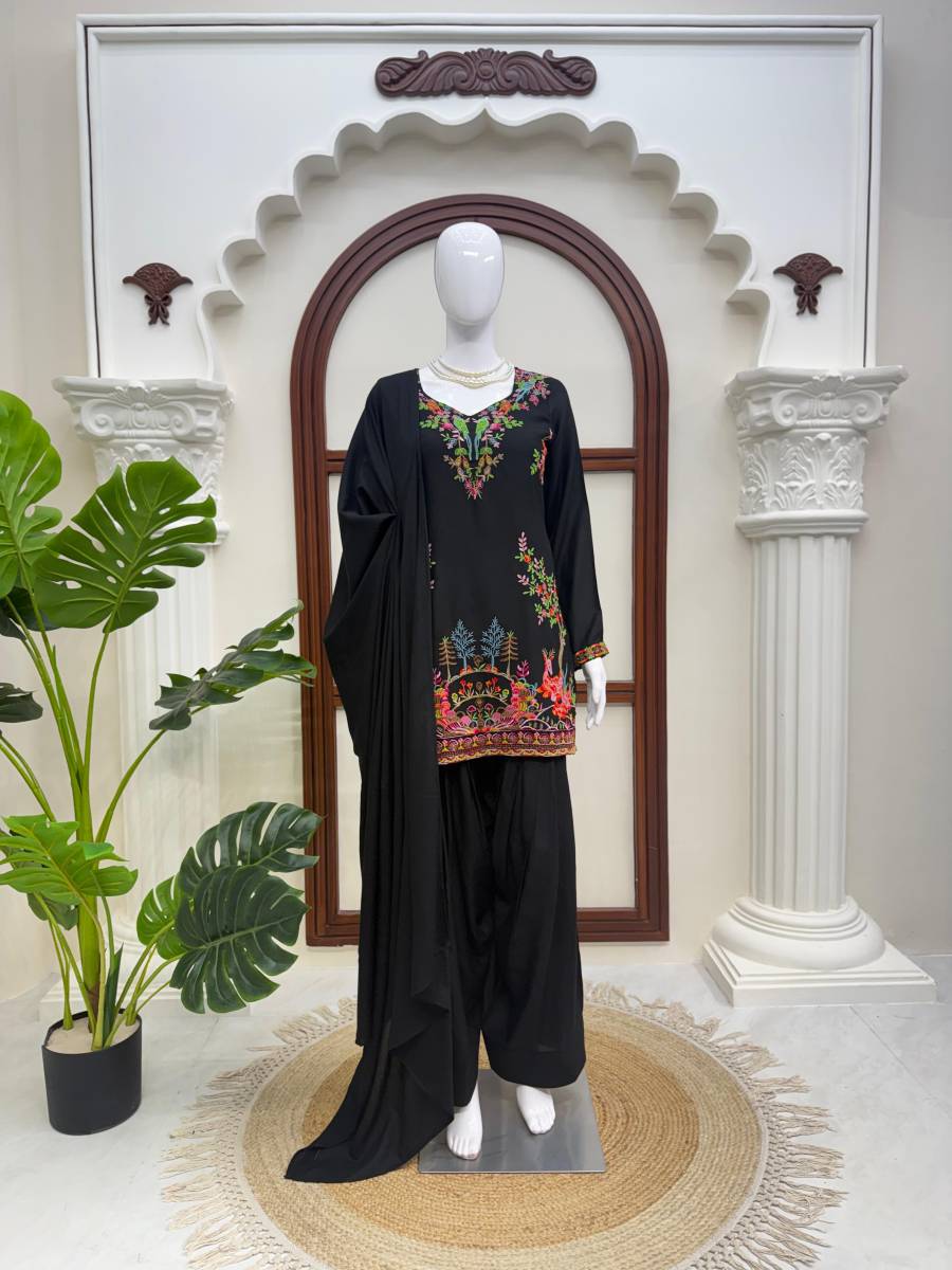 3MODERN RAYON HEAVY THREAD WORK TOP PATIYALA WITH DUPATTA WEDDING WEAR WHOLESALE PRICE ETHNIC GARMENT (17)