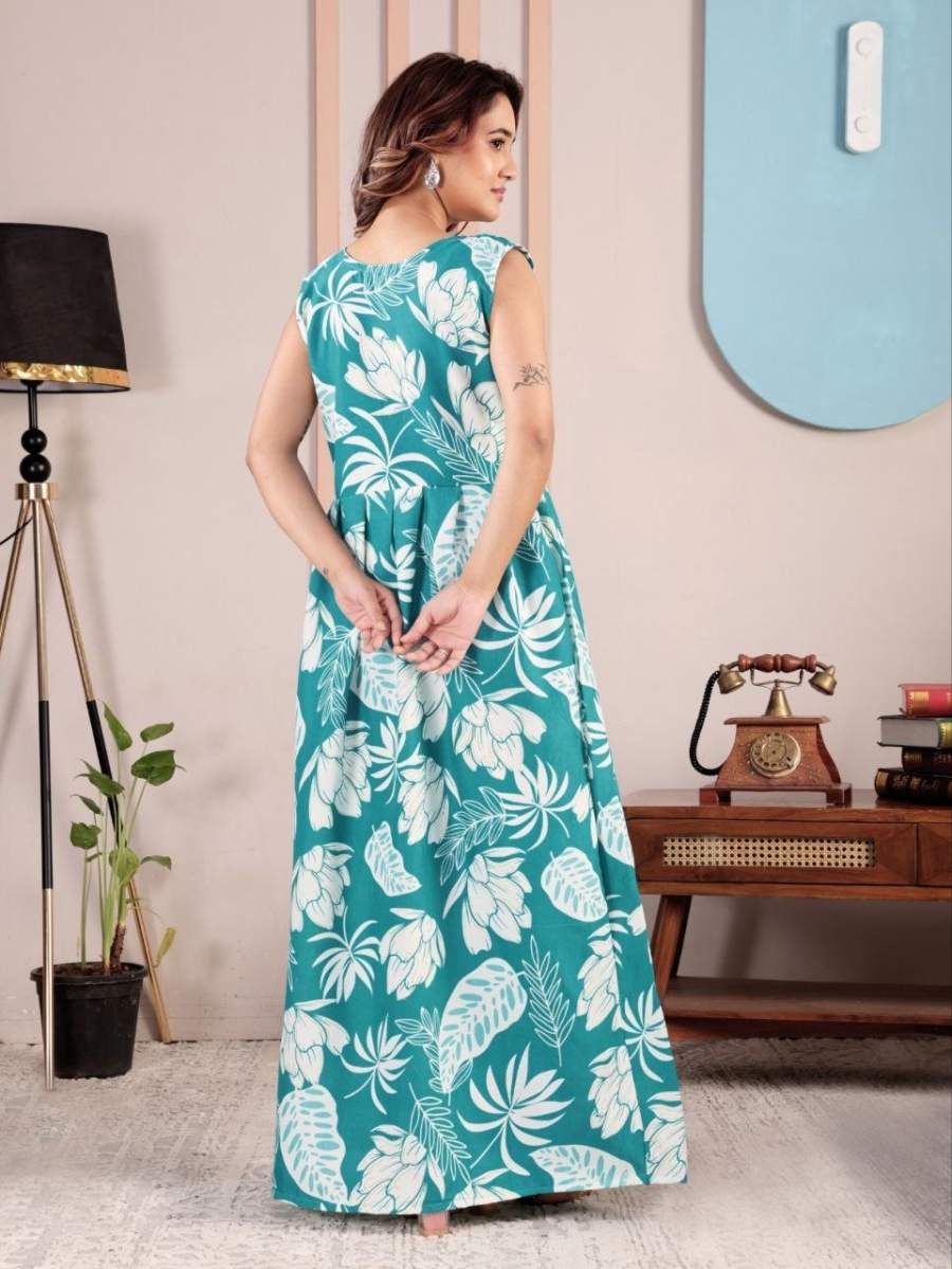 3MODERN RAYON PRINTED WORK GOWN FESTIVE WEAR WHOLESALE PRICE ETHNIC GARMENT (4)