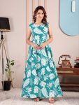 MODERN RAYON PRINTED WORK GOWN RAMA