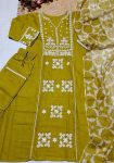 3MODERN SLUB COTTON EMBROIDERY WORK TOP BOTTOM WITH DUPATTA CASUAL WEAR WHOLESALE PRICE ETHNIC GARMENT (13)