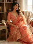 3MODERN TISSUE SILK WEAVING SEQUENCE AND RIBBON WITH FANCY LACE BORDER WORK SAREE WITH UNSTITCHED BLOUSE FESTIVE WEAR WHOLESALE PRICE ETHNIC GARMENT (4)