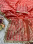 3MODERN TISSUE SILK WEAVING SEQUENCE AND RIBBON WITH FANCY LACE BORDER WORK SAREE WITH UNSTITCHED BLOUSE FESTIVE WEAR WHOLESALE PRICE ETHNIC GARMENT (4)