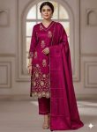 3NEW ARRIVAL ART SILK EMBROIDERY WORK TOP BOTTOM WITH DUPATTA FESTIVE WEAR WHOLESALE PRICE ETHNIC GARMENT (11)