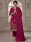 3NEW ARRIVAL ART SILK EMBROIDERY WORK TOP BOTTOM WITH DUPATTA FESTIVE WEAR WHOLESALE PRICE ETHNIC GARMENT (11)