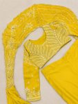 3NEW ARRIVAL CHINON SILK EMBROIDERY SEQUENCE WORK LEHENGA SAREE WITH STITCHED BLOUSE ATTACHED PALLU PARTY WEAR WHOLESALE PRICE ETHNIC GARMENT (15)