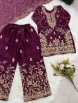 3NEW ARRIVAL GMY SILK EMBROIDERY SEQUENCE WORK MOTHDER DAUGHTER SET FESTIVE WEAR WHOLESALE PRICE ETHNIC GARMENT (14)