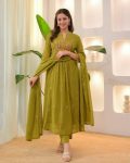 3RICH LOOK MUL COTTON EMBROIDERY WORK TOP BOTTOM WITH DUPATTA FESTIVE WEAR WHOLESALE PRICE ETHNIC GARMENT (18)