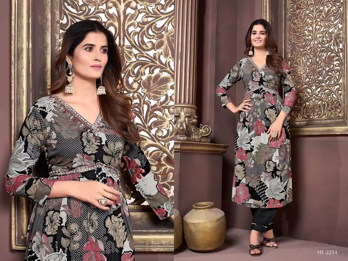 3RICH LOOK RAYON DIGITAL PRINT WORK TOP BOTTOM WITH DUPATTA FESTIVE WEAR WHOLESALE PRICE ETHNIC GARMENT (12)