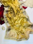 3RICH LOOK TISSUE SILK TWO TONE SHADED WITH FANCY LACE BORDER WORK SAREE WITH UNSTITCHED BLOUSE PARTY WEAR WHOLESALE PRICE ETHNIC GARMENT (32)
