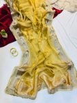 3RICH LOOK TISSUE SILK TWO TONE SHADED WITH FANCY LACE BORDER WORK SAREE WITH UNSTITCHED BLOUSE PARTY WEAR WHOLESALE PRICE ETHNIC GARMENT (32)
