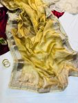 3RICH LOOK TISSUE SILK TWO TONE SHADED WITH FANCY LACE BORDER WORK SAREE WITH UNSTITCHED BLOUSE PARTY WEAR WHOLESALE PRICE ETHNIC GARMENT (32)