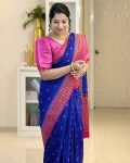 3TRENDING BANARASI LICHI SILK JACQUARD WORK SAREE WITH UNSTITCHED BLOUSE FESTIVE WEAR WHOLESALE PRICE ETHNIC GARMENT (21)