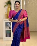 3TRENDING BANARASI LICHI SILK JACQUARD WORK SAREE WITH UNSTITCHED BLOUSE FESTIVE WEAR WHOLESALE PRICE ETHNIC GARMENT (21)