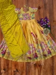 4DESIGNER PURE SILK DIGITAL POSITION FOIL PRINT WORK GOWN WITH DUPATTA FESTIVE WEAR WHOLESALE PRICE ETHNIC GARMENT (8)