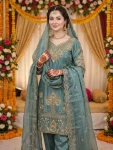 4MODERN GMY SILK EMBROIDERY SEQUENCE WORK TOP BOTTOM WITH DUPATTA FESTIVE WEAR WHOLESALE PRICE ETHNIC GARMENT (48)