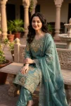 4MODERN GMY SILK EMBROIDERY SEQUENCE WORK TOP BOTTOM WITH DUPATTA FESTIVE WEAR WHOLESALE PRICE ETHNIC GARMENT (48)