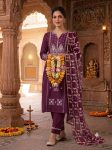 4MODERN SLUB COTTON EMBROIDERY WORK TOP BOTTOM WITH DUPATTA CASUAL WEAR WHOLESALE PRICE ETHNIC GARMENT (14)