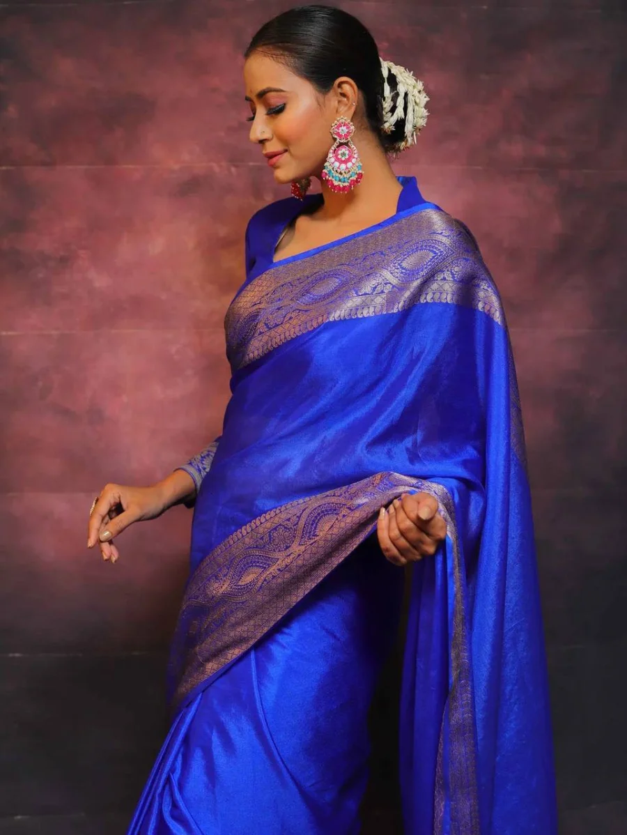 4NEW ARRIVAL LICHI SILK RICH PALLU & JACQUARD WORK SAREE WITH UNSTITCHED BLOUSE FESTIVE WEAR WHOLESALE PRICE ETHNIC GARMENT (11)