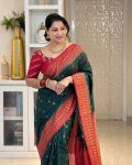 4TRENDING BANARASI LICHI SILK JACQUARD WORK SAREE WITH UNSTITCHED BLOUSE FESTIVE WEAR WHOLESALE PRICE ETHNIC GARMENT (18)
