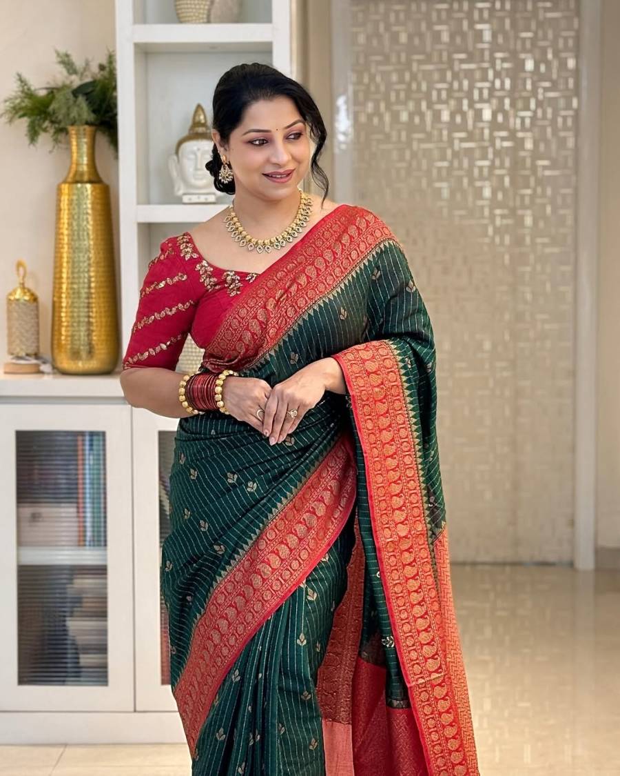 4TRENDING BANARASI LICHI SILK JACQUARD WORK SAREE WITH UNSTITCHED BLOUSE FESTIVE WEAR WHOLESALE PRICE ETHNIC GARMENT (16)