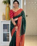 4TRENDING BANARASI LICHI SILK JACQUARD WORK SAREE WITH UNSTITCHED BLOUSE FESTIVE WEAR WHOLESALE PRICE ETHNIC GARMENT (18)