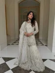 TRENDING GMY SILK EMBROIDERY SEQUENCE WITH REAL MIRROR HAND WORK TOP SHARARA WITH DUPATTA OFF WHITE