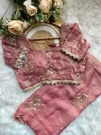 5DESIGNER SPACE SILK EMBROIDERY BEADS WORK HEAVY BUTTA WITH TONE ARC WORK SAREE WITH STITCHED BLOUSE WEDDING WEAR WHOLESALE PRICE ETHNIC GARMENT (29)