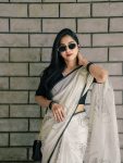5FANCY LINEN COTTON FLOWERS DIGITAL PRINTED WORK SAREE WITH UNSTITCHED BLOUSE FESTIVE WEAR WHOLESALE PRICE ETHNIC GARMENT (21)