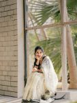 5FANCY LINEN COTTON FLOWERS DIGITAL PRINTED WORK SAREE WITH UNSTITCHED BLOUSE FESTIVE WEAR WHOLESALE PRICE ETHNIC GARMENT (21)