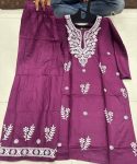 5LATEST RAYON COTTON CHIKANKARI WORK KURTI PALAZZO SET DAILY WEAR WHOLESALE PRICE ETHNIC GARMENT (15)