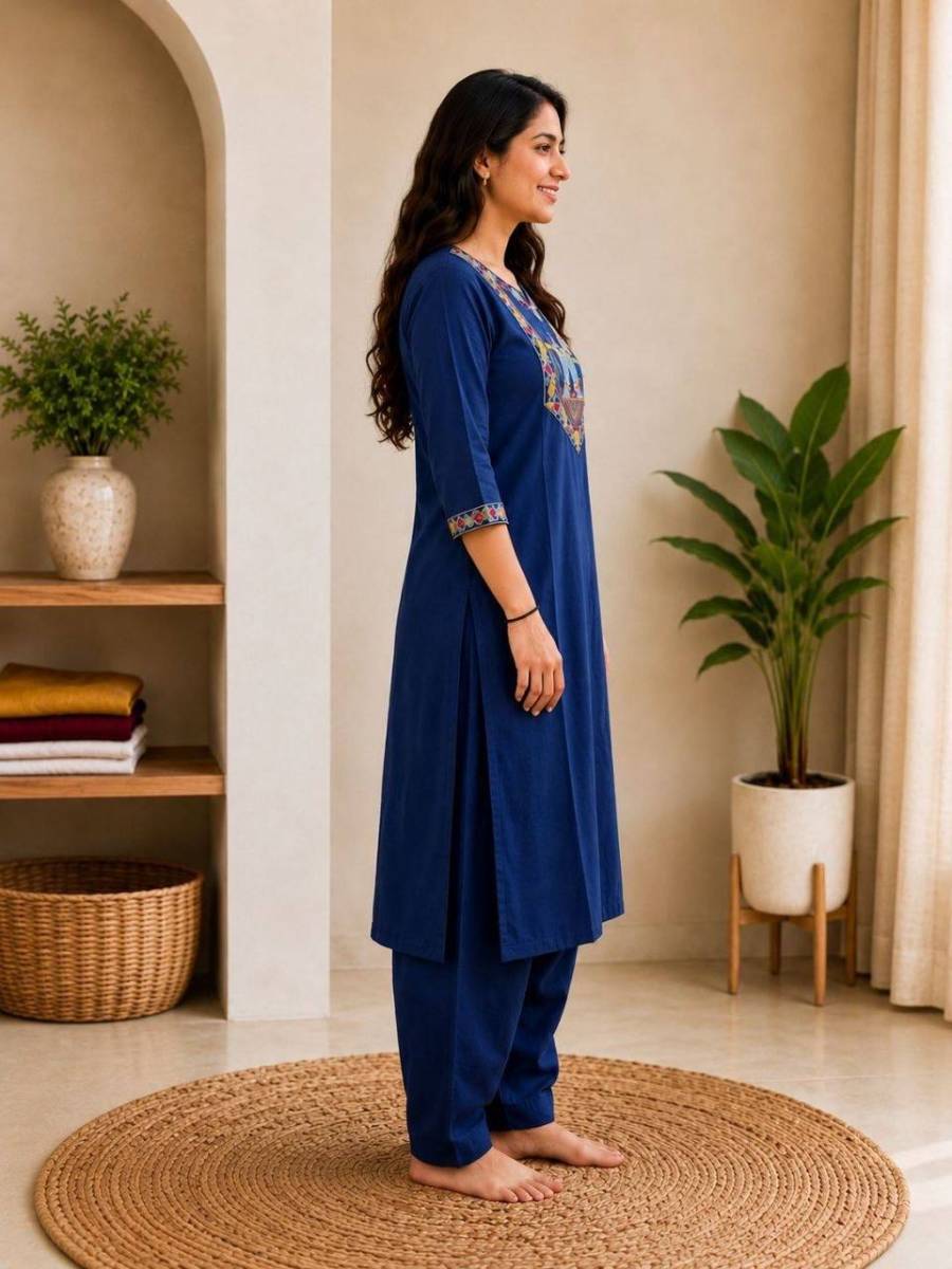 5MODERN COTTON EMBROIDERY WORK TOP PENT SET FESTIVE WEAR WHOLESALE PRICE ETHNIC GARMENT (20)