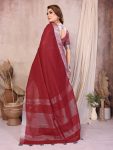 5MODERN COTTON LINEN WEAVING WITH EXTRA WORK ZALAR SAREE WITH UNSTITCHED BLOUSE FESTIVE WEAR WHOLESALE PRICE ETHNIC GARMENT (11)