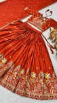 5MODERN CREPE SILK EMBROIDERY SEQUENCE WORK WITH THREAD WORK LEHENGA CHOLI WITH DUPATTA WEDDING WEAR WHOLESALE PRICE ETHNIC GARMENT (10)