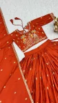 5MODERN CREPE SILK EMBROIDERY SEQUENCE WORK WITH THREAD WORK LEHENGA CHOLI WITH DUPATTA WEDDING WEAR WHOLESALE PRICE ETHNIC GARMENT (10)