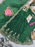 5MODERN FENDY SILK EMBROIDERY SEQUENCE WORK GOWN BOTTOM WITH DUPATTA FESTIVE WEAR WHOLESALE PRICE ETHNIC GARMENT (29)