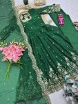 5MODERN FENDY SILK EMBROIDERY SEQUENCE WORK GOWN BOTTOM WITH DUPATTA FESTIVE WEAR WHOLESALE PRICE ETHNIC GARMENT (29)