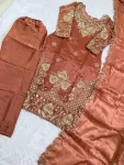 5MODERN GMY SILK EMBROIDERY SEQUENCE WORK TOP BOTTOM WITH DUPATTA FESTIVE WEAR WHOLESALE PRICE ETHNIC GARMENT (16)