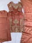 5MODERN GMY SILK EMBROIDERY SEQUENCE WORK TOP BOTTOM WITH DUPATTA FESTIVE WEAR WHOLESALE PRICE ETHNIC GARMENT (16)