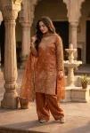 5MODERN GMY SILK EMBROIDERY SEQUENCE WORK TOP BOTTOM WITH DUPATTA FESTIVE WEAR WHOLESALE PRICE ETHNIC GARMENT (16)